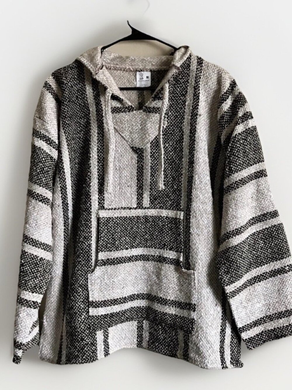 Baja Hoodie Hippie Surfer Mexican Poncho Sweater Drug Rug Assorted Colors Medium